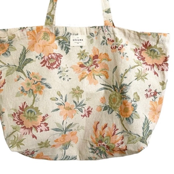 Sezane Handbags - Sezane 100% Cotton Tote Bag Floral Shoulder Bag Cottagecore NWOT